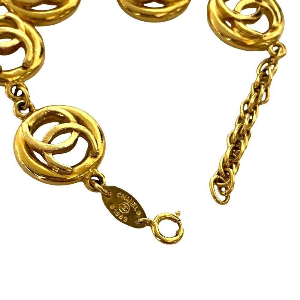 CHANEL Authentic Vintage Gold Logo Charm Bracelet - Picture 3 of 5